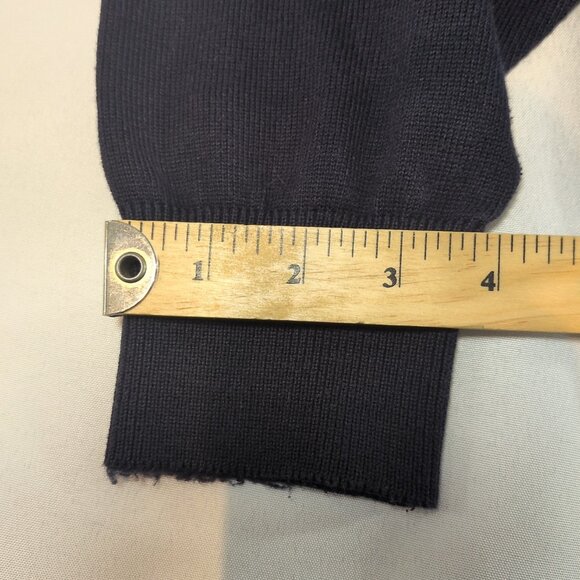 Scala Milano XXL Sweater Knit Navy Blue Black Italy Wool Acrylic Men Long Sleeve - Picture 13 of 16